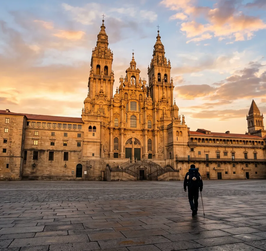 Catedral de Santiago de Compostela desde la plaza del Obradoiro